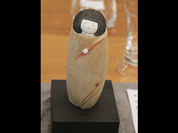 創作こけし　松谷ちどり作「秋風」高さ約12㎝　美品 創作こけし 松谷ちどり作「秋風」高さ約12㎝ 美品